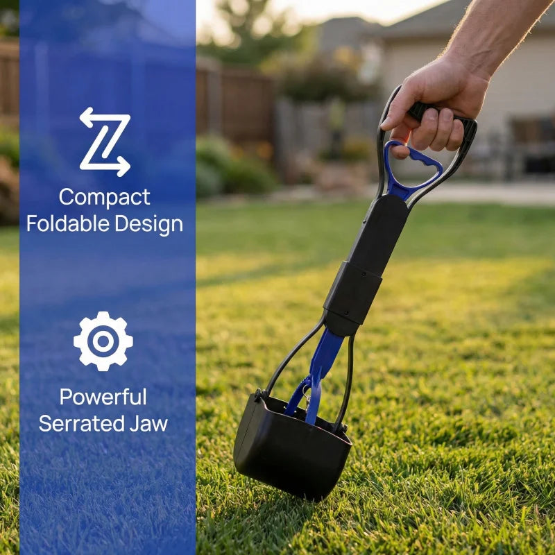 PetPick Foldable Dog Poop Scooper – Long Reach Waste Removal Tool
